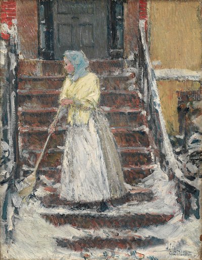 Sneeuw vegen door Childe Hassam
