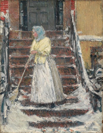 Sneeuw vegen, 1890s door Childe Hassam