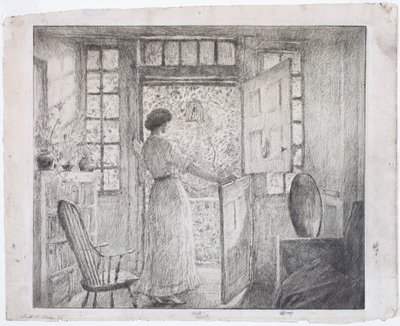 De Nederlandse deur (recto), de Griekse dans (verso) door Childe Hassam