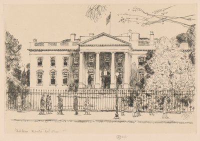 Witte Huis, Washington, 1925 door Childe Hassam