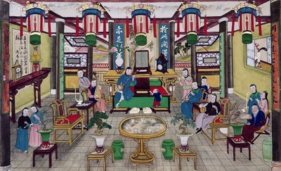 Een kamer in het huis van meneer Kong, een Pekingse koopman door Chinese School