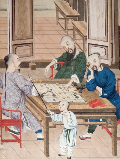 Een strategisch spel in China, eind 18e eeuw door Chinese School