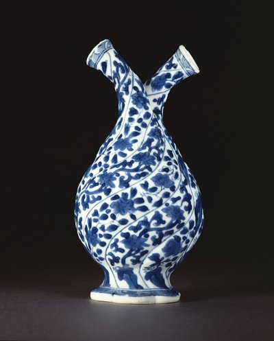 Blauw-witte dubbele fles in Europese glasvorm, Kangxi-periode (1662-1722) door Chinese School