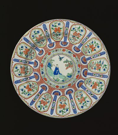 Schotel die de onsterfelijke Tang-dichter Li Bai toont, Kangxi-periode, ca.1690 (porselein) door Chinese School