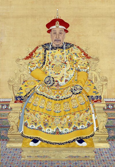 Keizer Qianlong op hoge leeftijd (1711-1799) door Chinese School