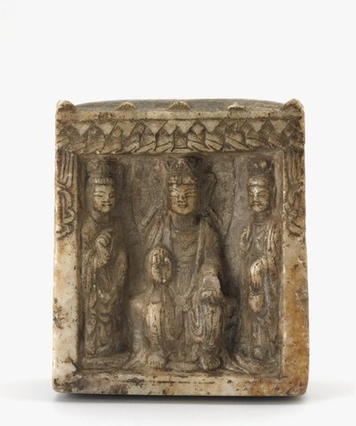 Vierzijdige Miniatuur Stele, mogelijk Westelijke Wei dynastie, c.550 door Chinese School