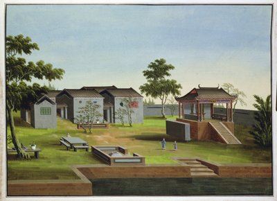 Tuin scène, ca. 1820-40 door Chinese School