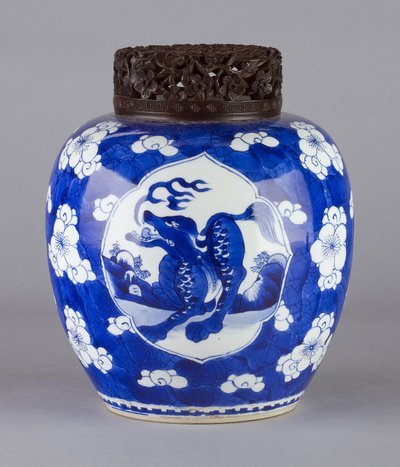 Pot (met deksel en drakendesign), 1662-1722 door Chinese School