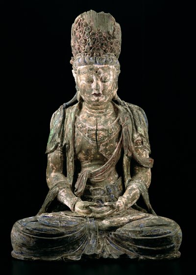 Grote zittende bodhisattva in meditatie, Jin-dynastie (1115-1234) door Chinese School