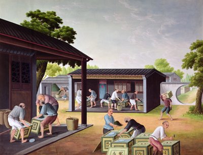 Thee in dozen verpakken door Chinese School
