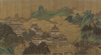 Het Perzikfestival van de Koningin Moeder van het Westen, Ming of Qing-dynastie, 17e-18e eeuw door Chinese School
