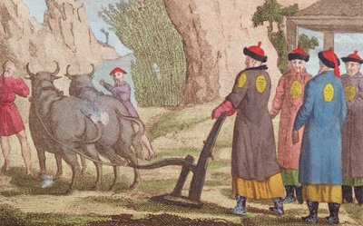 Het Ploegfestival in China, frontispice illustratie voor La Chine en Miniature, door J.B. Breton, Parijs, uitgegeven door Nepveu, 1811 door Chinese School