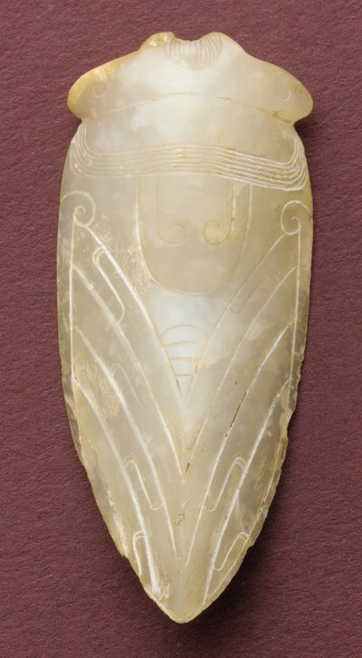 Tong amulet in de vorm van een cicade door Chinese School