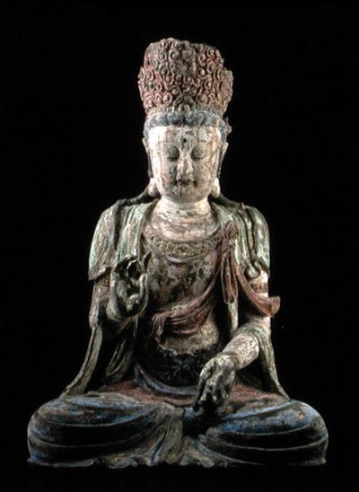 Grote zittende bodhisattva met opgeheven handen, Jin-dynastie (1115-1234) door Chinese School Chinese School
