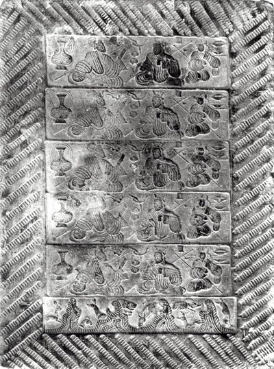 Gestempelde grafsteen, Han-dynastie (206 v.Chr.-220 n.Chr.) door Chinese School Chinese School