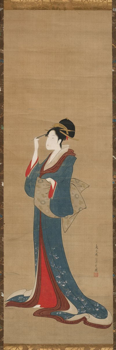 Schoonheid vervangt haar haarspeld door Chobunsai Eishi
