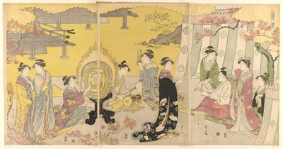 Momiji no ga, uit de serie "A Fashionable Parody of the Tale of Genji (Furyu yatsushi Genji)" door Chobunsai Eishi