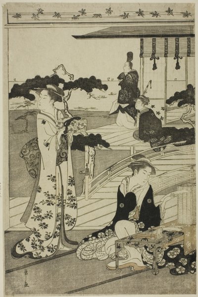 Suma, uit de serie "Een Modieuze Parodie van het Verhaal van Genji (Furyu yatsushi Genji)" door Chobunsai Eishi