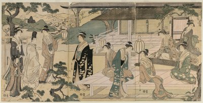 Het Matsukaze Hoofdstuk van het Verhaal van Genji uit de serie Het Verhaal van Genji, ca. 1791 door Chobunsai Eishi