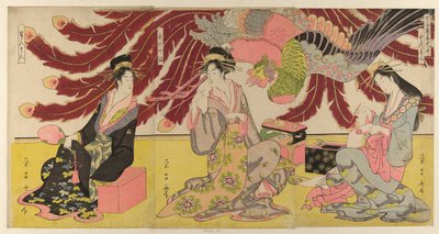 De Courtisanes van de Chojiya tentoongesteld overdag (Chojiya hirumise) door Chokosai Eisho