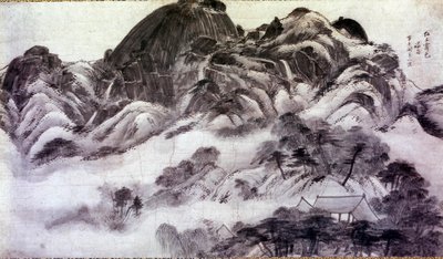 Koreaanse kunst: Berg Inwang. Afdrukken door Chong Son (1676-1759). 18e eeuw door Chong Son