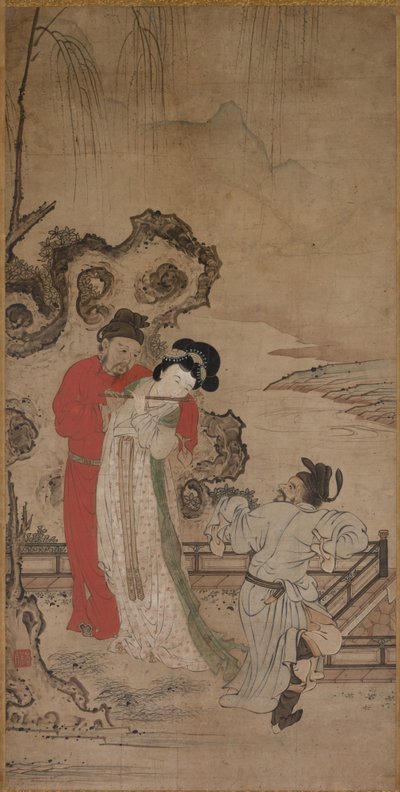 Keizer Minghuang Leert Yang Gueifei de Fluit Spelen door Choryusai