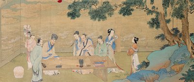 Een literaire bijeenkomst in Hsi Yuann in de elfde eeuw door Chou Ying