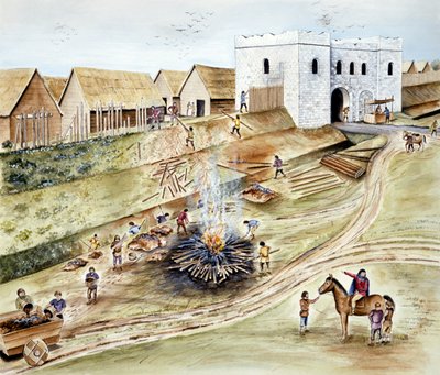 Het opknappen van de stadsverdediging in York tijdens het Vikingtijdperk, ca. 1990-2010 door Chris Evans