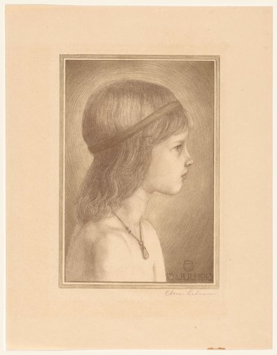 Portret van een onbekend meisje door Chris Lebeau (signed by artist)