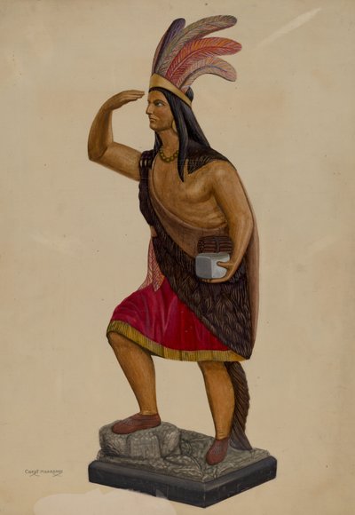 Cigar Store Indiaan, ca. 1937 door Chris Makrenos