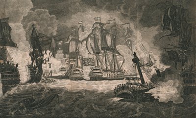 Een uitzicht op het gevecht en de gedenkwaardige overwinning...op 1 juni 1794 door Christall