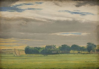 Landschap bij de Stad Skive met Skivehus Landhuis, Jutland door Christen Dalsgaard