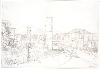Deel van het Forum in Pompeii door Christen Købke