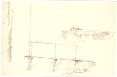 Pier en Detail van Sortedamssøen door Christen Købke