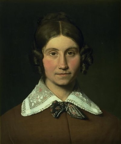 Portret van Emilie Krohn, geboren Købke, de schoonzus van de kunstenaar door Christen Købke