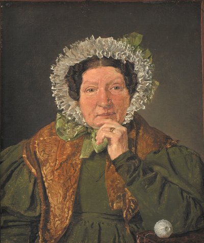 Portret van de moeder van de kunstenaar, Cecilia Margrethe Købke, geboren Petersen door Christen Købke