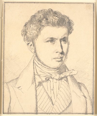 Portret van de broer van de kunstenaar, H.P.N.Købke (1812-39) door Christen Købke