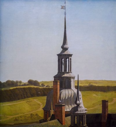 Een van de kleine torens op Kasteel Frederiksborg door Christen Schjellerup Kobke