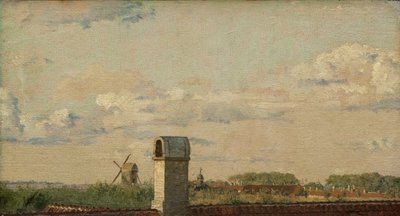 Uitzicht vanuit een raam in Toldbodvej richting de Citadel in Kopenhagen, ca. 1833 door Christen Schjellerup Kobke