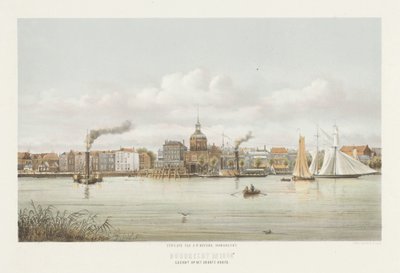 Gezicht op de Groothoofdspoort in Dordrecht door Christiaan Bos