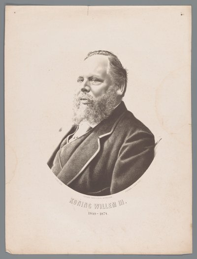 Portret van Willem III der Nederlanden Koning Willem III 1849-1874 (titel op object) door Christiaan Bos