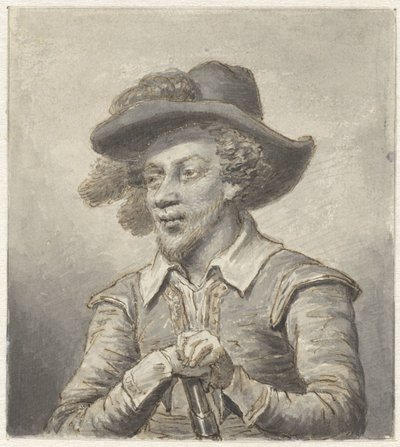 Krijgsman in historisch kostuum door Christiaan Kramm