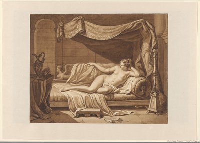 Vrouwelijk naakt in een klassicistisch interieur door Christiaan Kramm