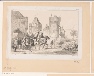 Een Middeleeuwse burcht, 11e eeuw door Christiaan Lodewijk van Kesteren