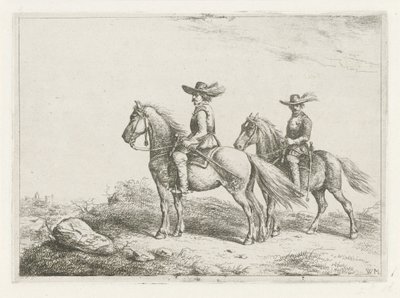 Twee ruiters op verkenning door Christiaan Wilhelmus Moorrees