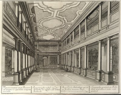 Bibliotheek Uit: Het gebouw van de Keizerlijke Academie van Wetenschappen, 1741 door Christian Albrecht Wortmann
