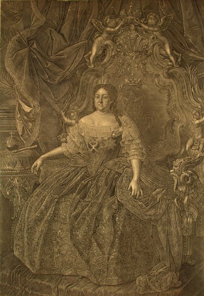 Portret van Keizerin Anna Ioannovna 1693-1740, 1740s door Christian Albrecht Wortmann