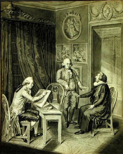 Christian Andreas Georg Stottrupp (1789-1835), Pastor Sturm en Philipp Emanuel Bach (1714-88) door Christian Andreas Georg Stottrupp