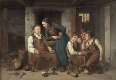 In een kopersmid werkplaats door Christian Andreas Schleisner