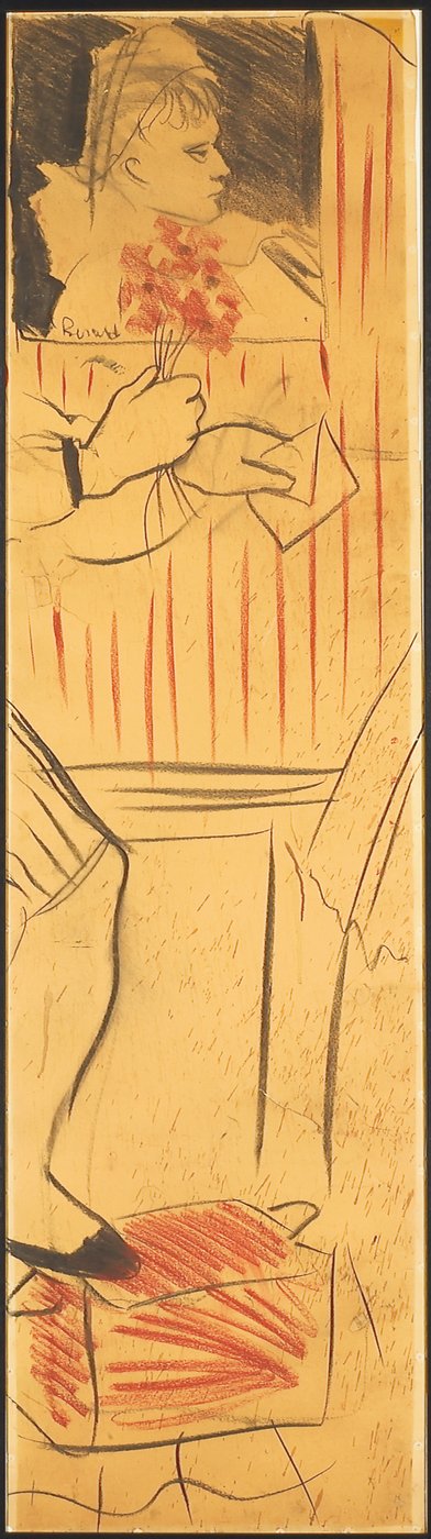 Drieluik (tekening van een liefdesscène) (potlood op papier) door Christian Bérard